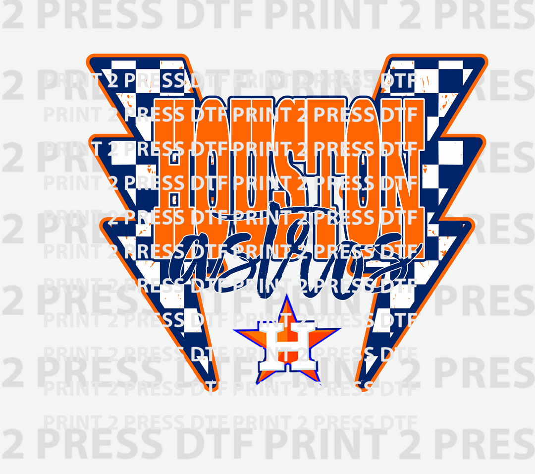 Houston Astros Navy Checkered Lightning