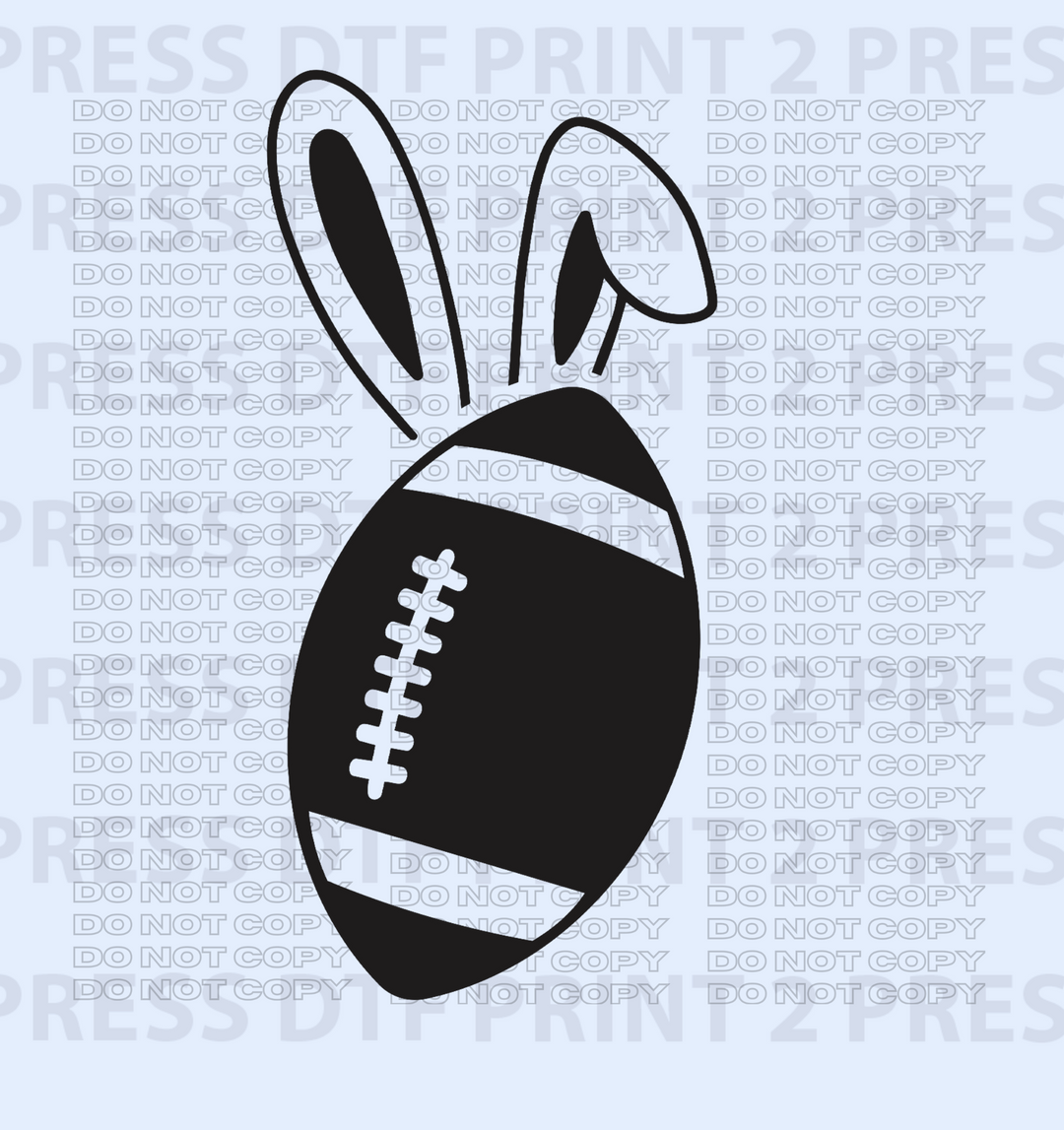 Bunny with Football Black and White