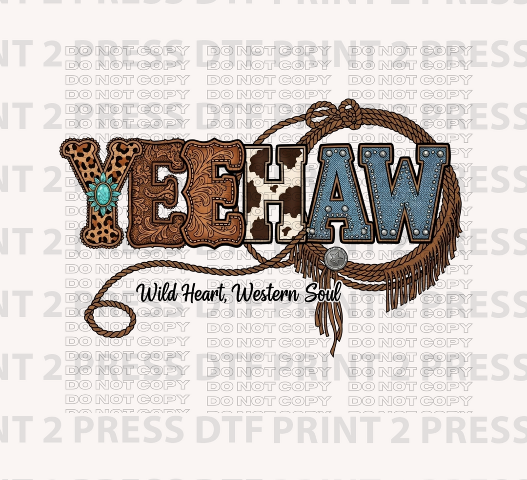 Yeehaw Cow Print