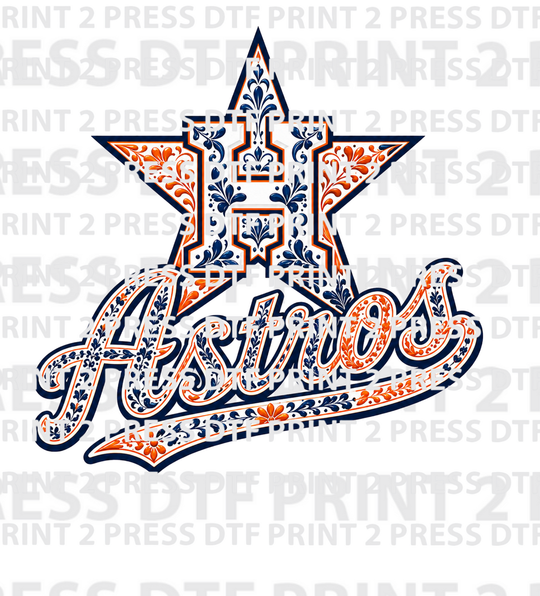 Astros H Star Talvera Orange and Navy