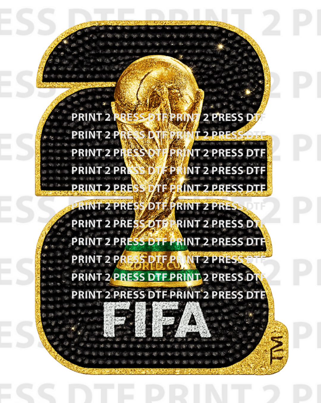 Fifa Gold Trophy Black Rhinestone