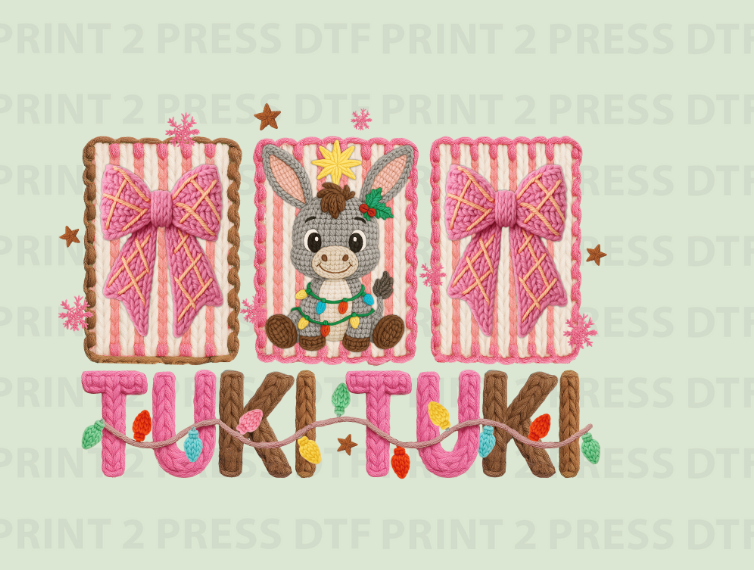 Tuki Tuki Pink Faux Embroidered