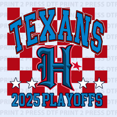 Texans 2025 Playoffs (Red/bblue Checkered)