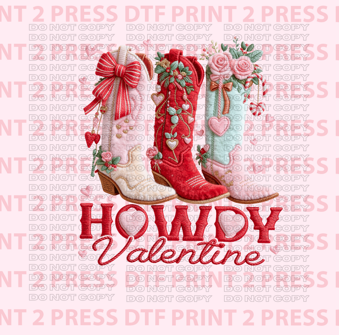 Yarn Howdy Valentine Cowboy Boots