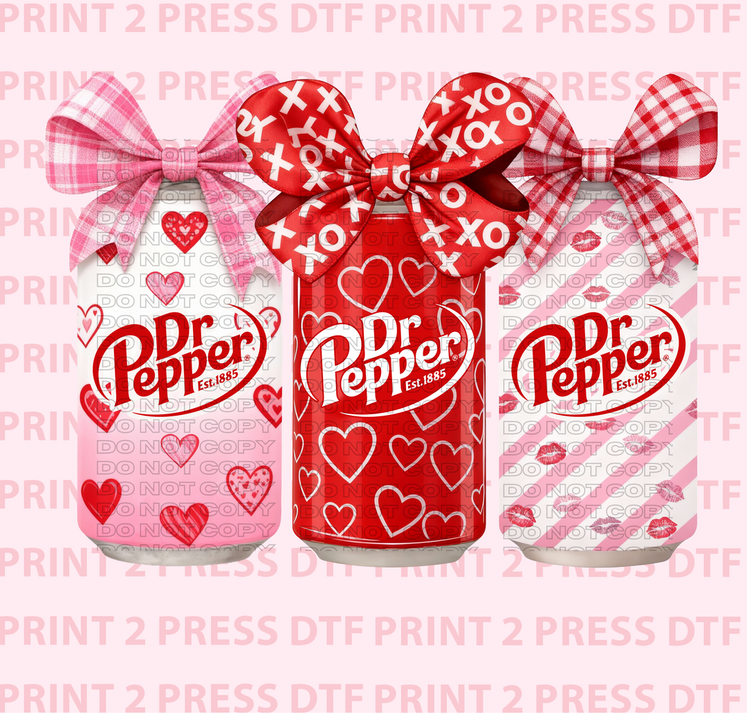 Dr Pepper Red XOXO Bow