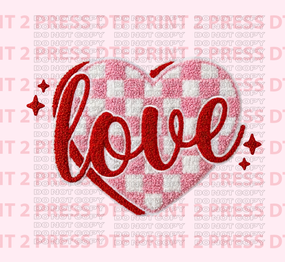 Yarn Valentine Love Checkered Heart