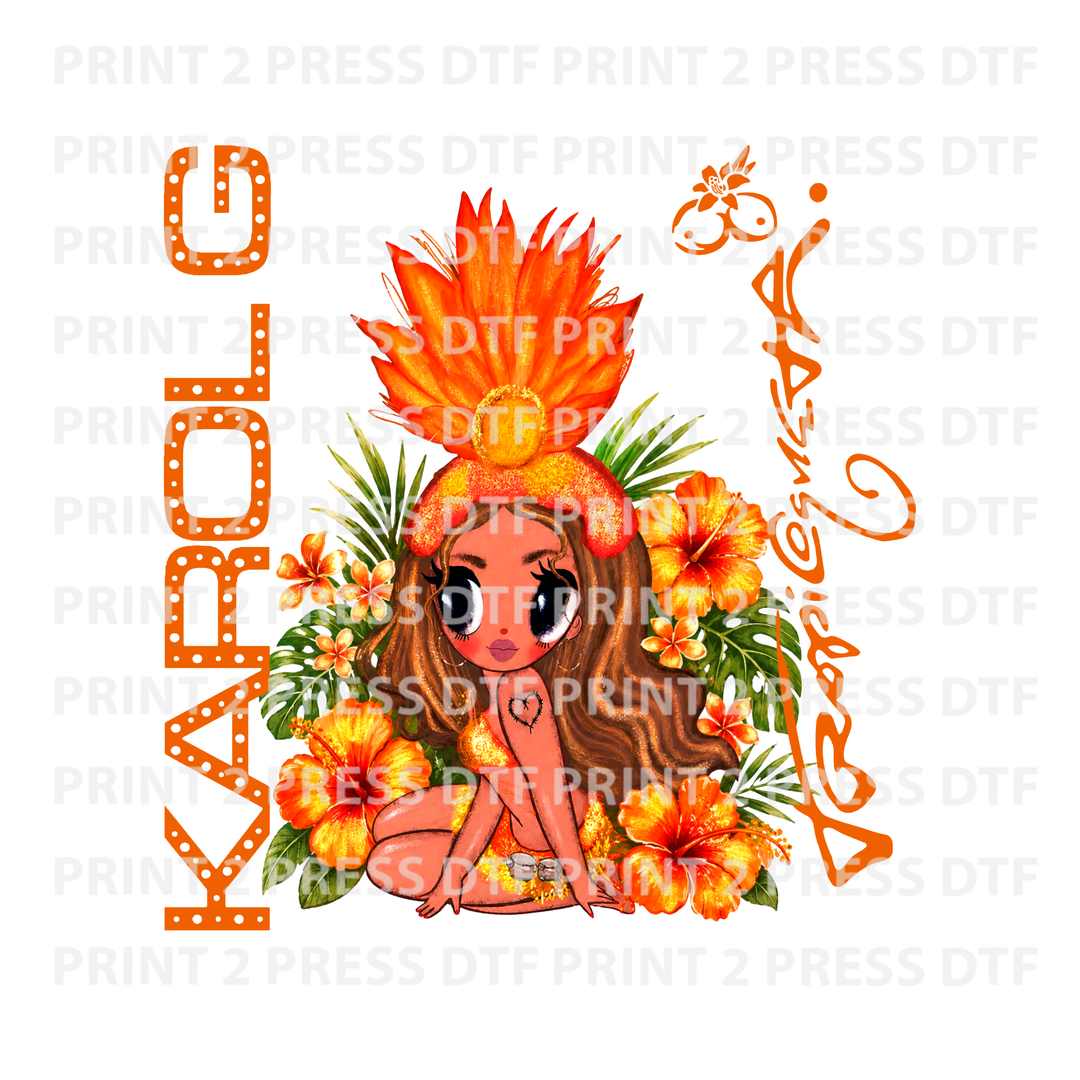 Karol G sitting w Flowers
