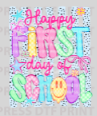 Striped Neon Happy First Day of School