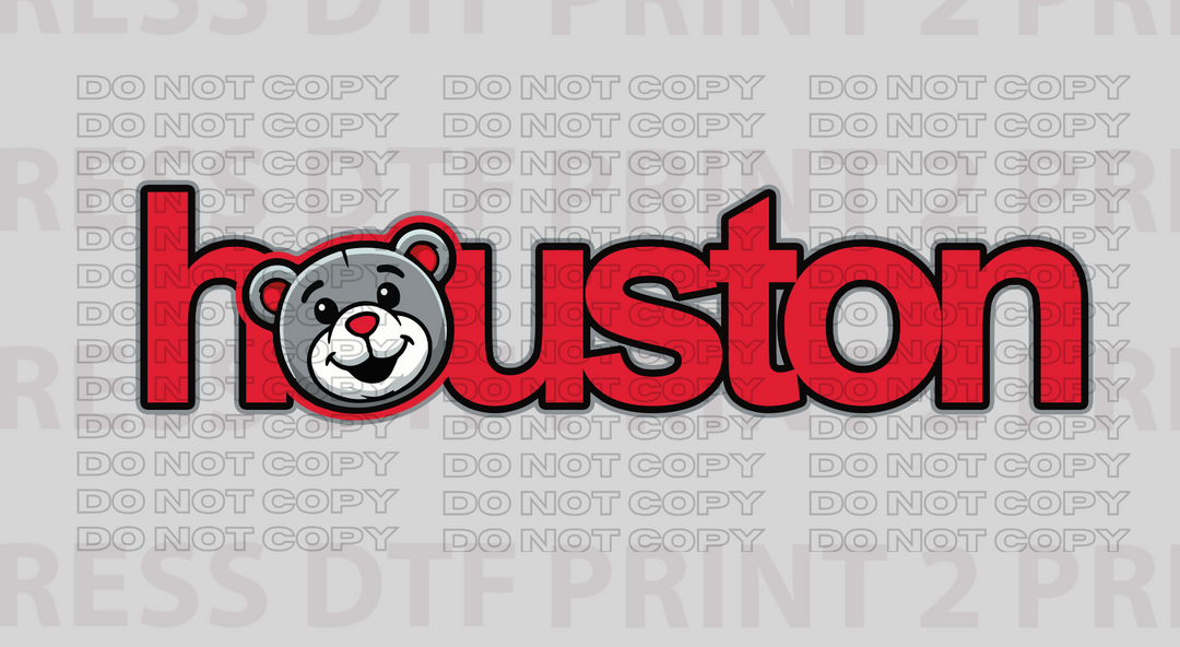 Houston Clutch Face Red and Black outline