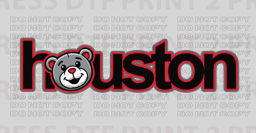 Houston Clutch Face Black and Red outline