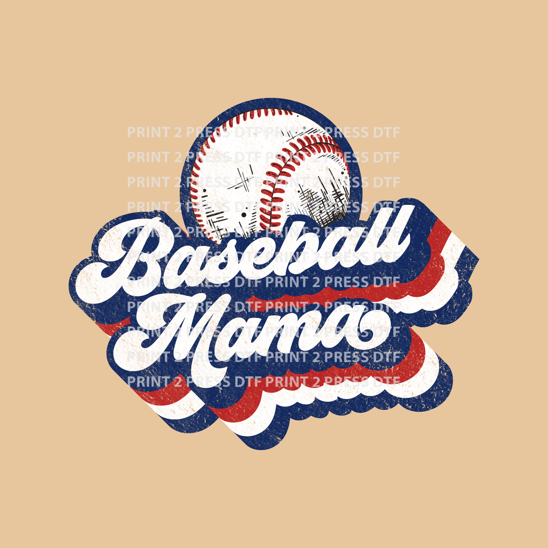 Baseball Mama Vintage (Red, White, Blue)
