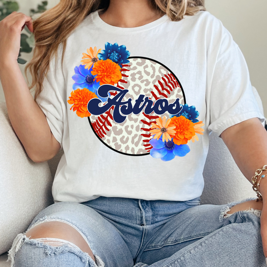 Floral Astros Cheetah Baseball