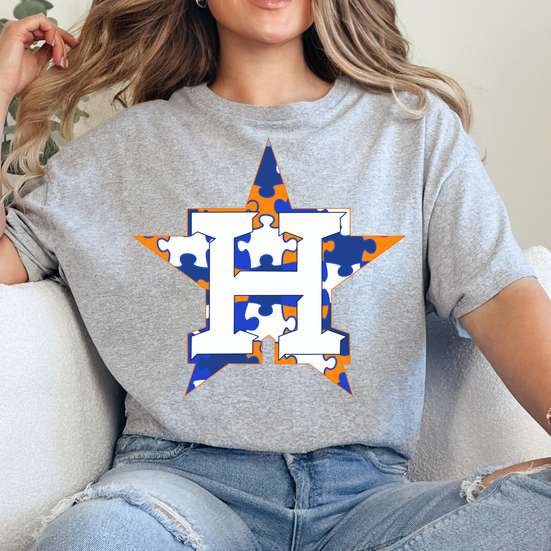 Autism Orange & Blue Star